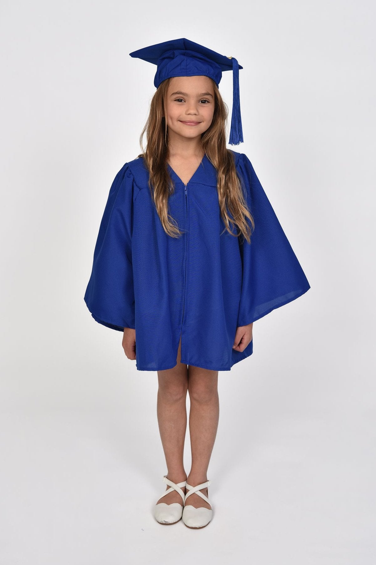 Graduation Mortarboard Cap and Gown Outfit For Kids in Blue