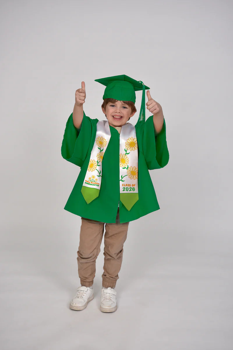 Child size graduation sashes kindy branding