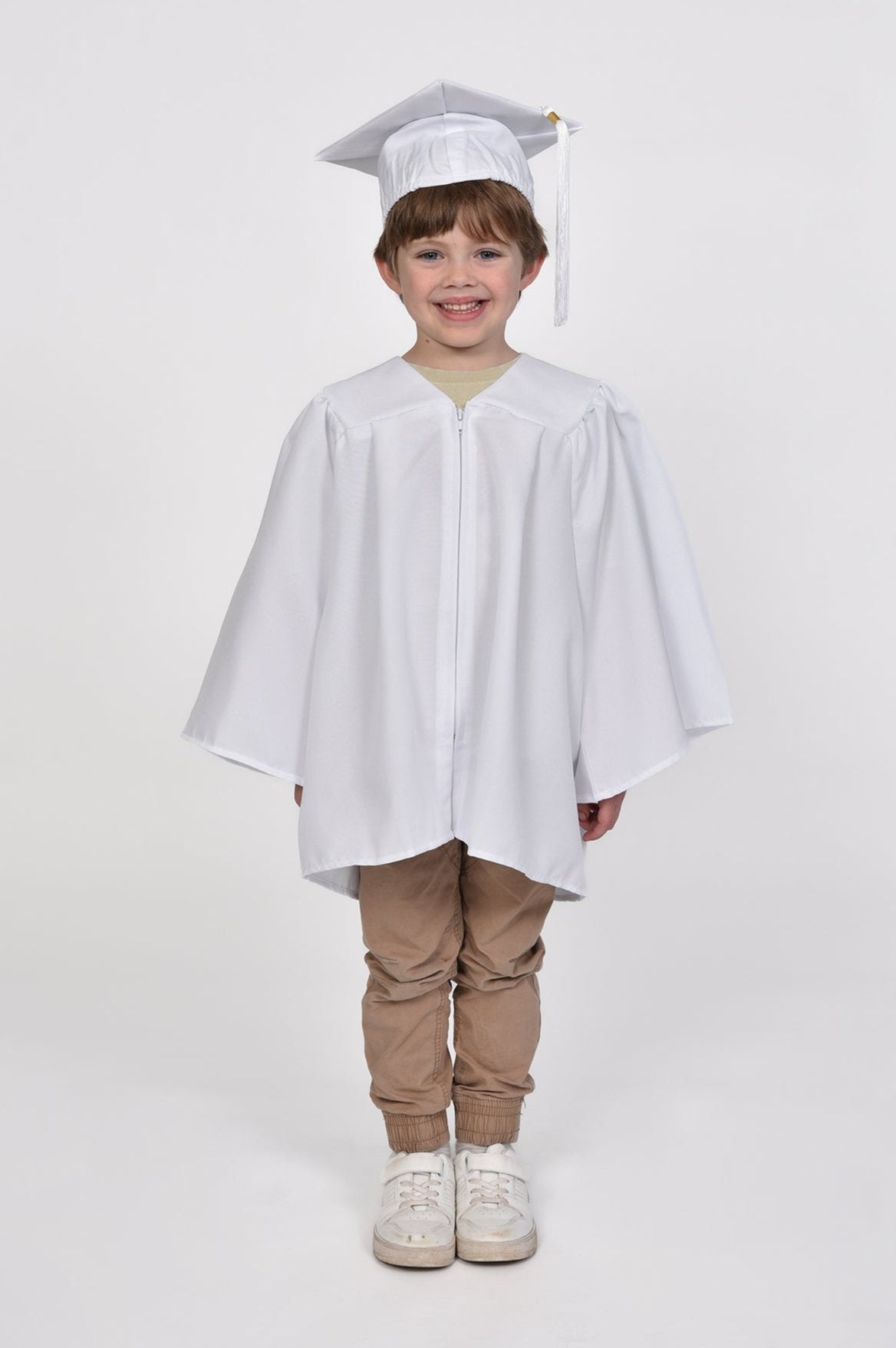 Child's Graduate Hat & Graduation Gown Outfit Set in White