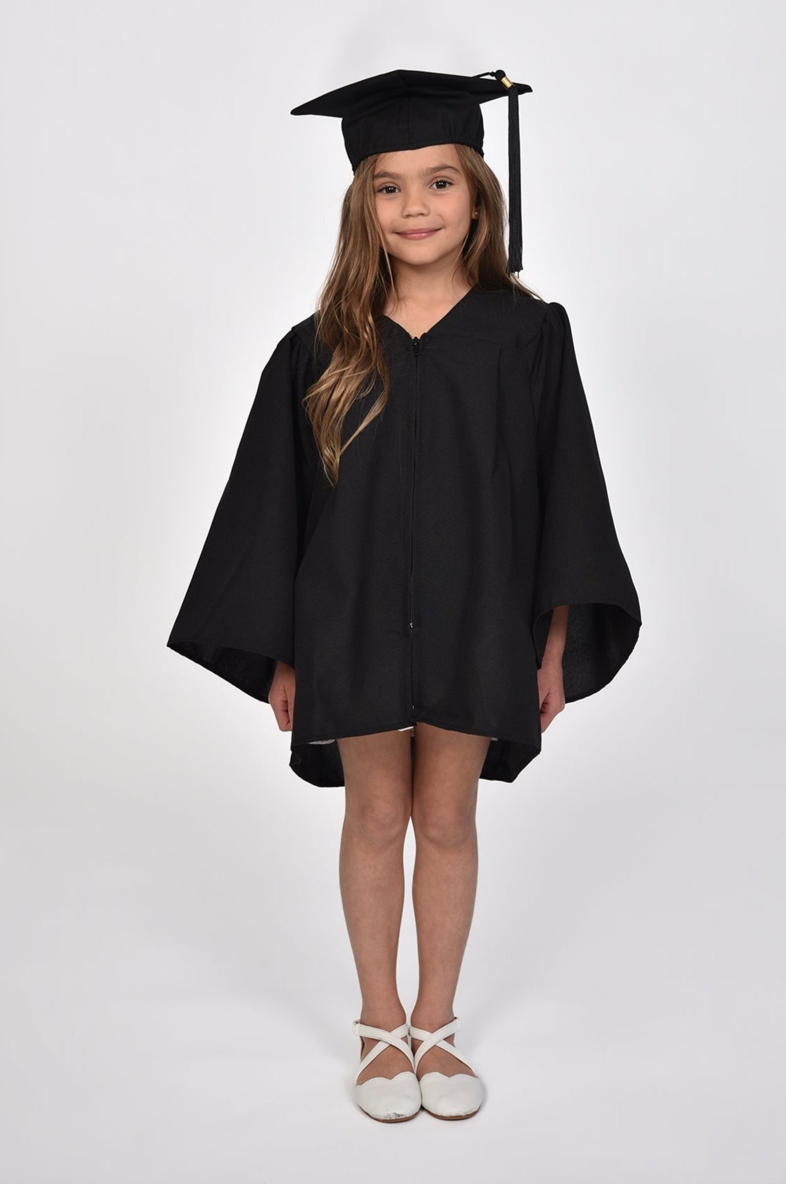 Preschool Aged Graduation Gown & Hat Set in Black
