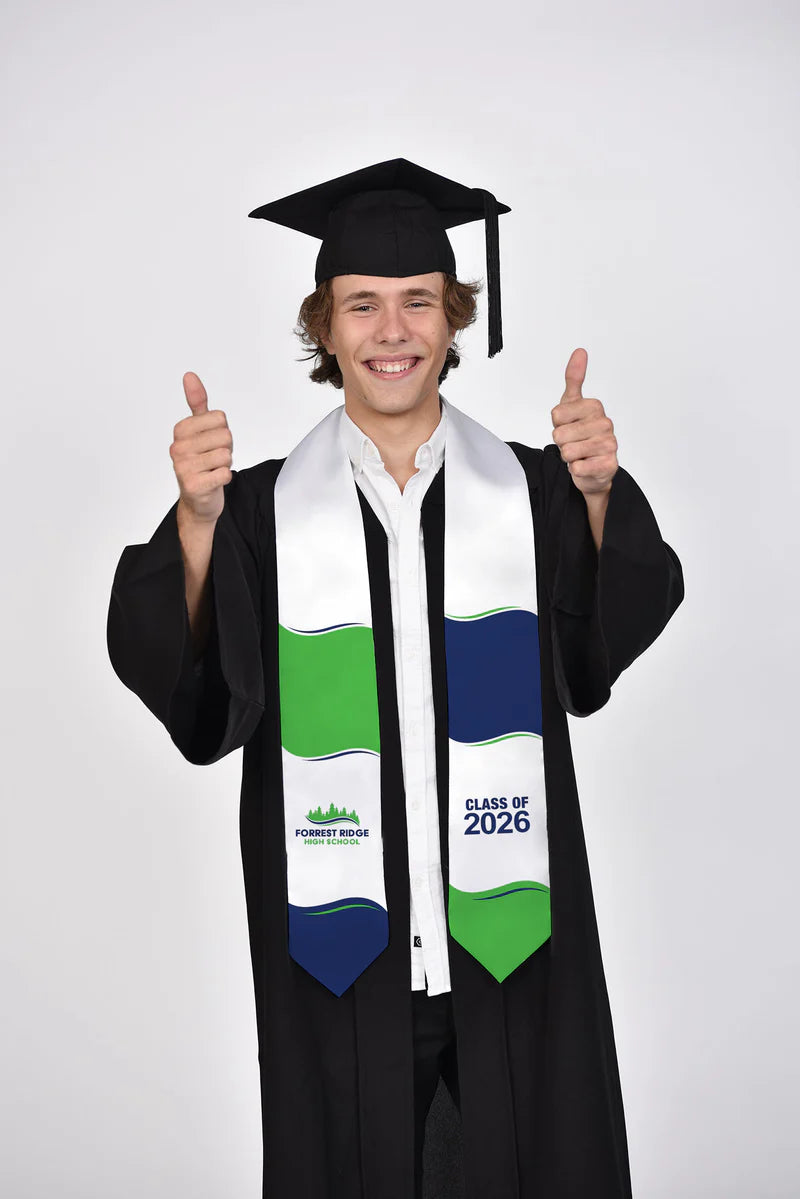 Arrow tip graduation sash designed by Sash & Gown