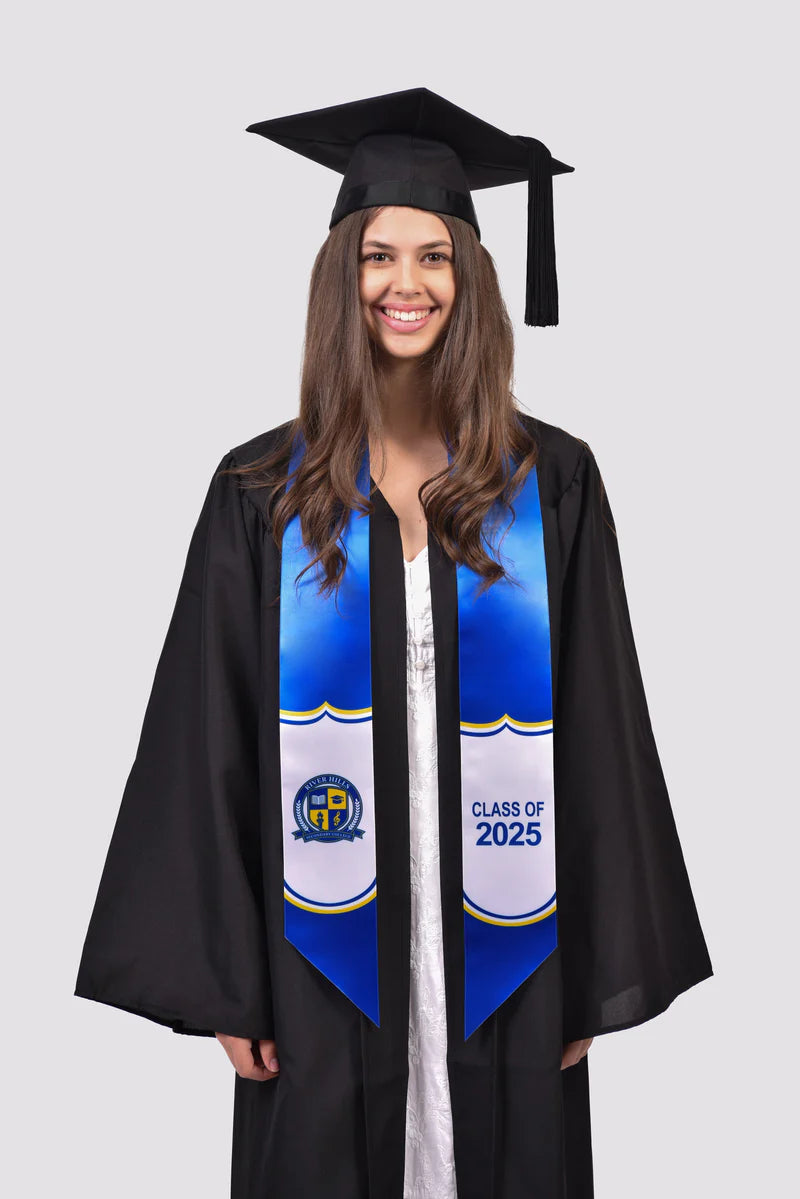 Slanted Tip custom printed graduation sash example