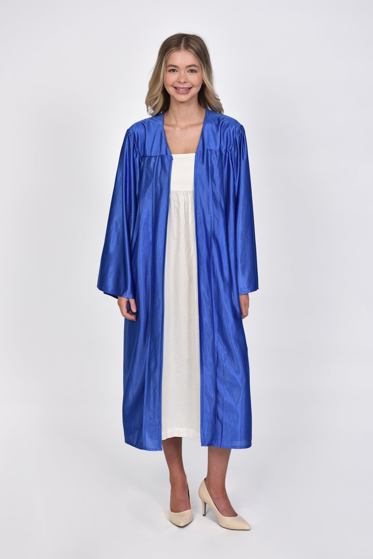 Shiny Blue Graduation Gown