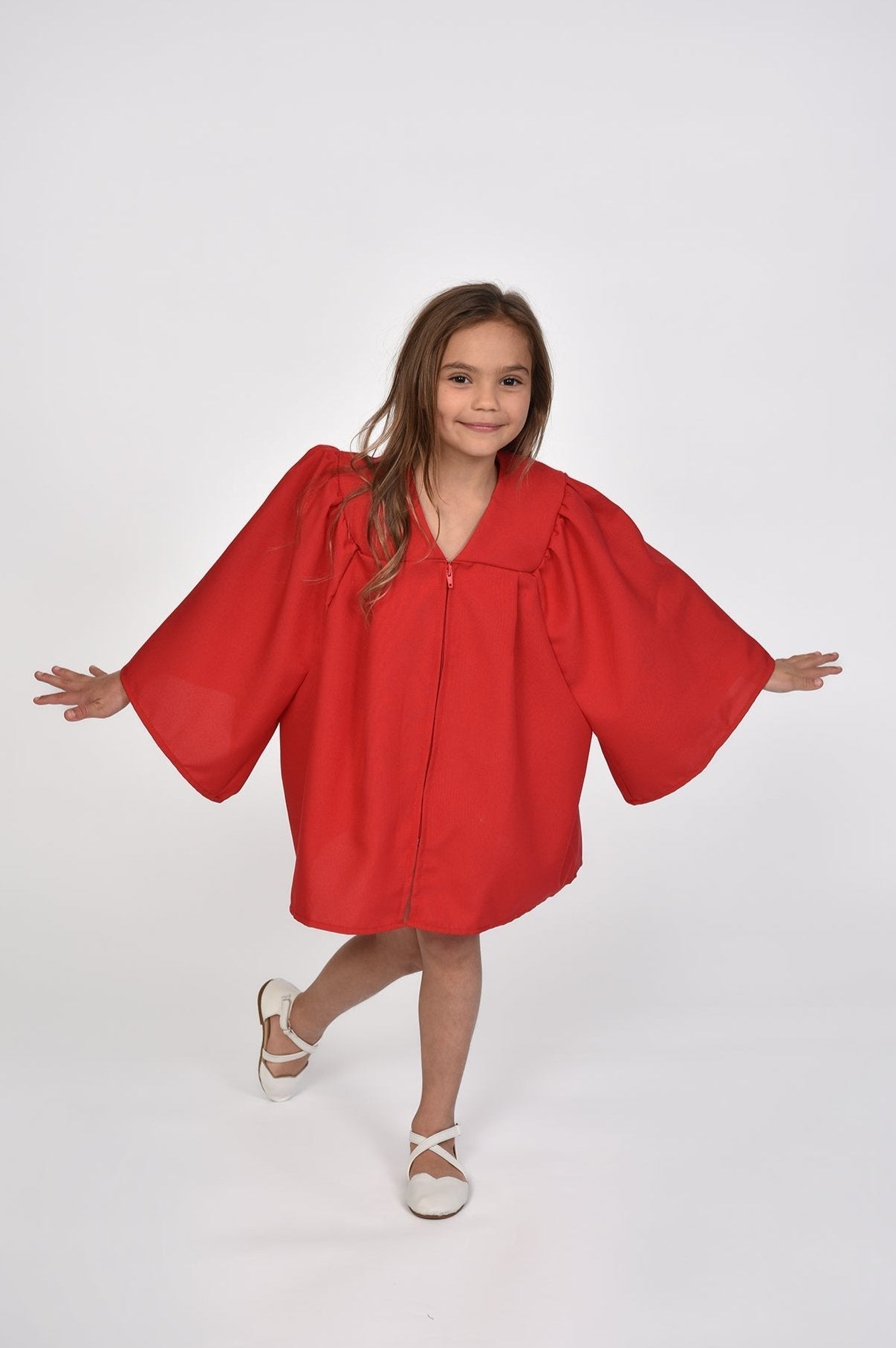 Red graduation gown for children