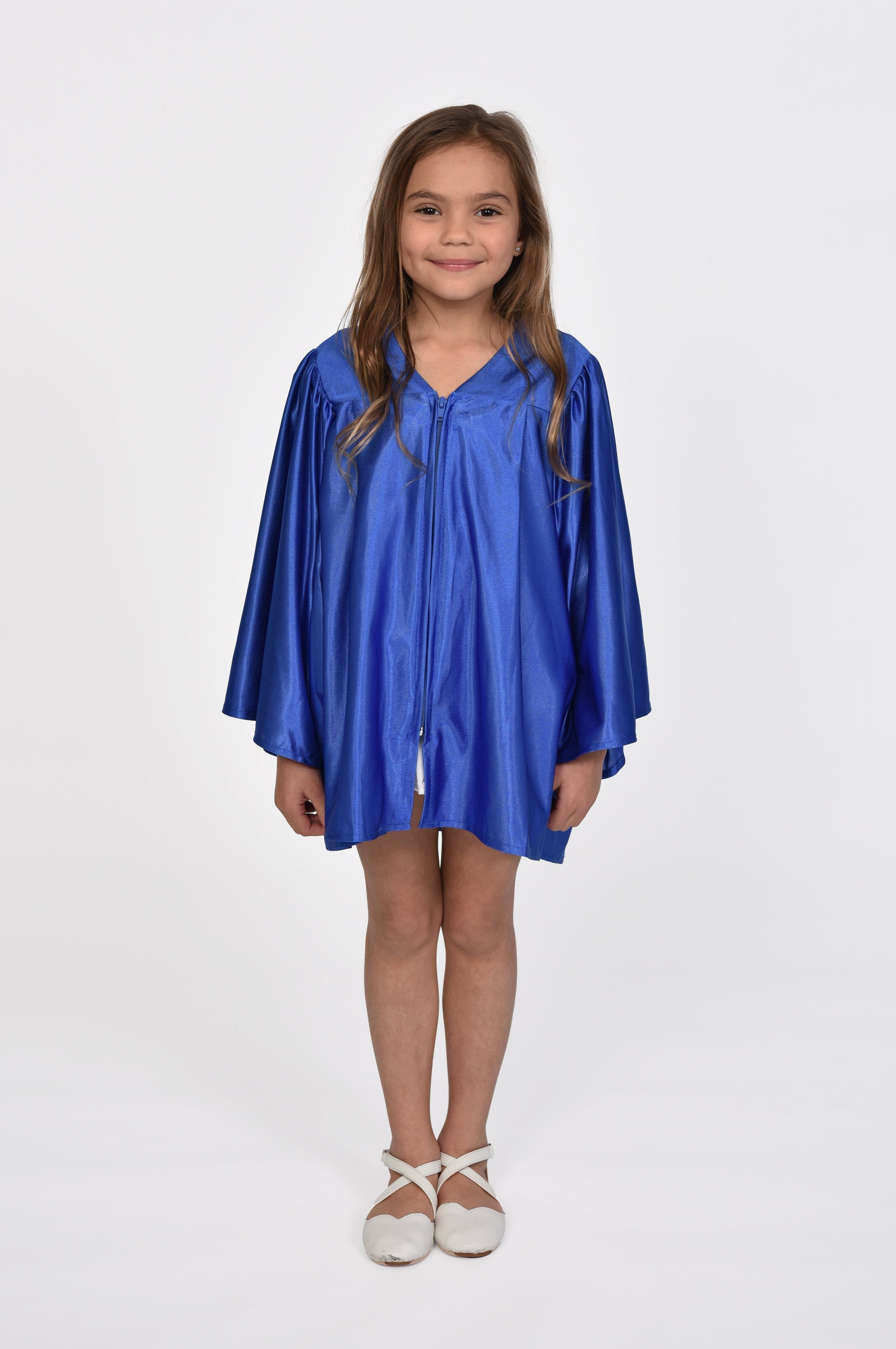 slim fit dress slacks Child Matte Navy Blue Graduation Gown